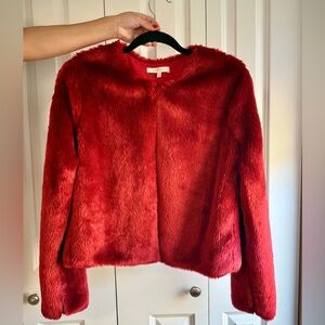 Wayf Red Teddy Jacket